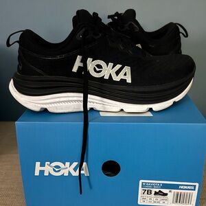 Hoka Black and White Gaviota 5 Shoes